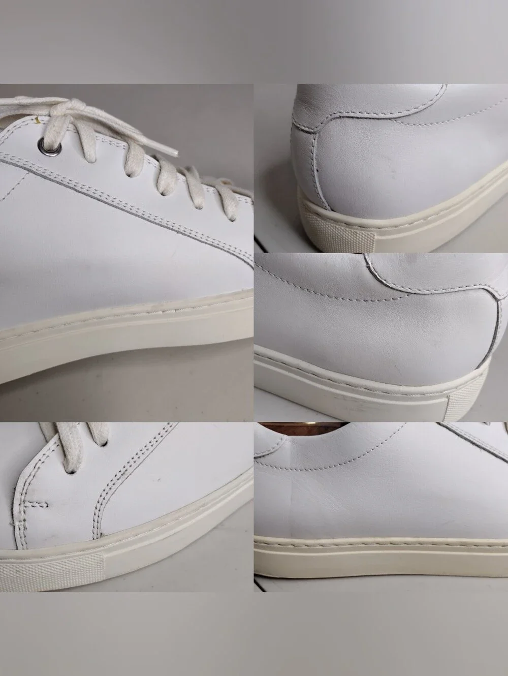 Suitsupply White Leather Low-Top Lace-Up Sneakers Sz 11